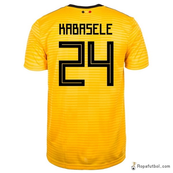 Camiseta Belgica Replica Segunda Ropa Kabasele 2018 Amarillo